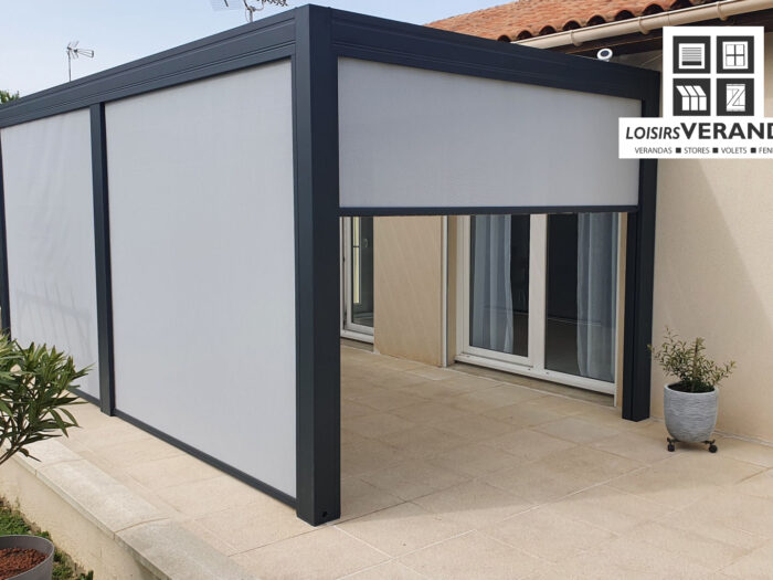 pergola aluminium store zip mazerolles