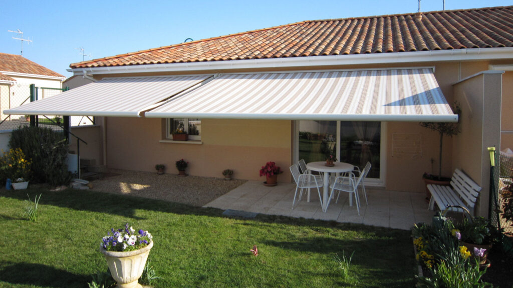 Store terrasse extérieur, mesure-banne coffre toile protection solaire