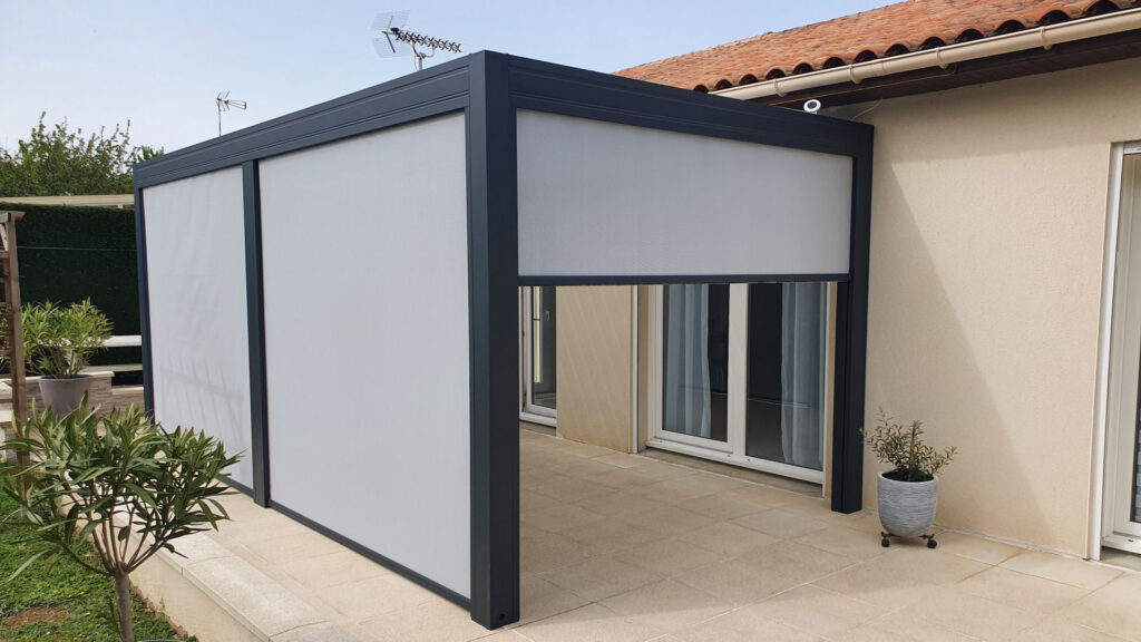 Store terrasse extérieur, mesure-banne coffre toile protection solaire